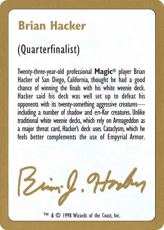 Brian Hacker Bio (Retro) (bh0a) - World Championship Decks 1998