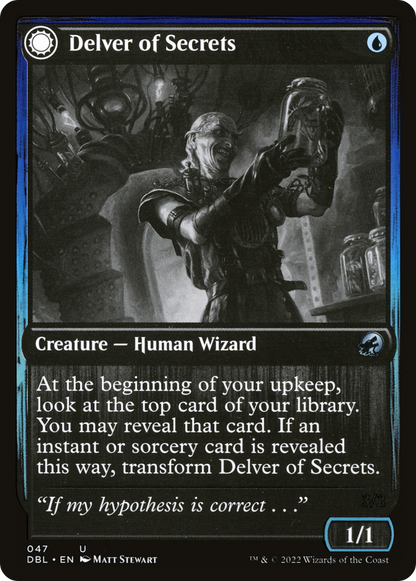Delver of Secrets // Insectile Aberration (047) Foil - Innistrad: Double Feature