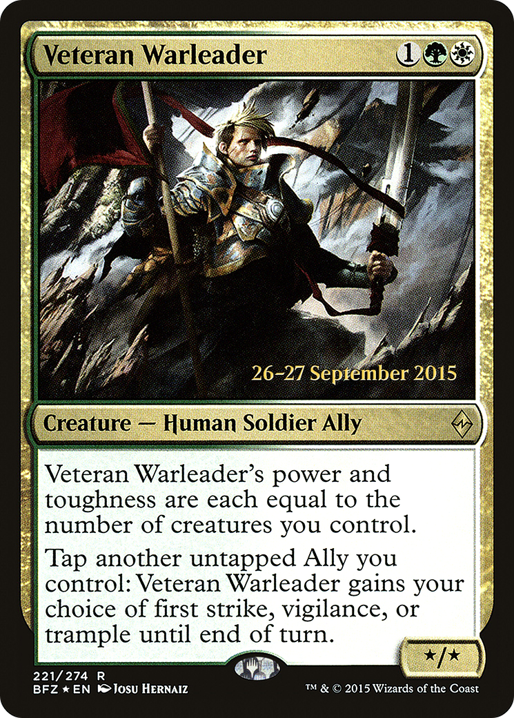 Veteran Warleader (221) Foil - Battle for Zendikar Promos