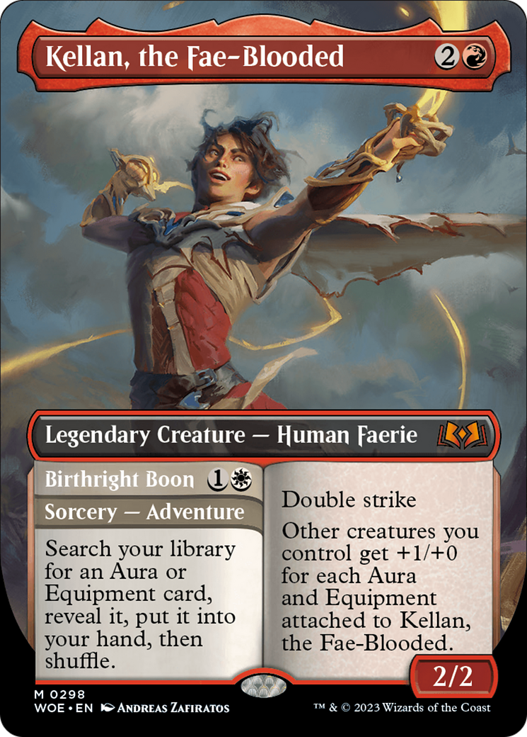 Kellan, the Fae-Blooded (Borderless) (298) Foil - Wilds of Eldraine