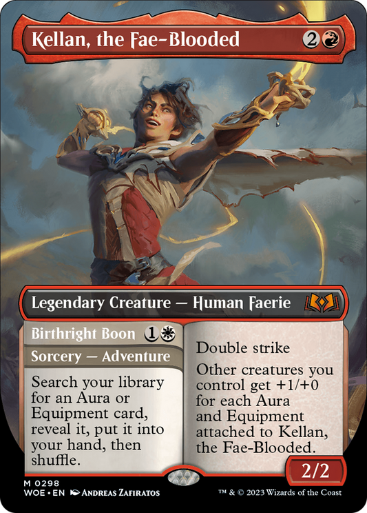 Kellan, the Fae-Blooded (Borderless) (298) Foil - Wilds of Eldraine