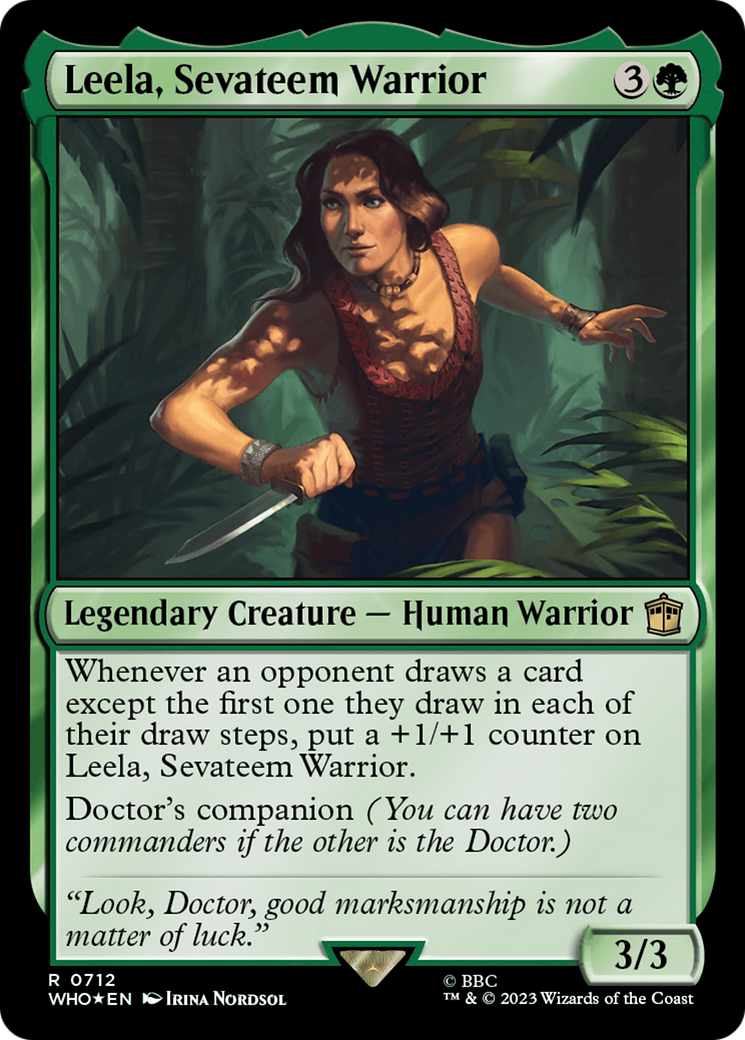 Leela, Sevateem Warrior (Surge Foil) [Doctor Who] | Silver Goblin