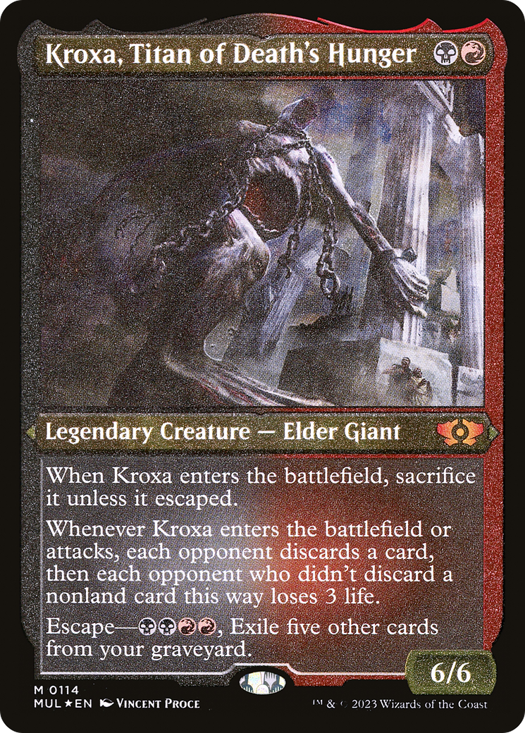Kroxa, Titan of Death's Hunger (114) Etched - Multiverse Legends