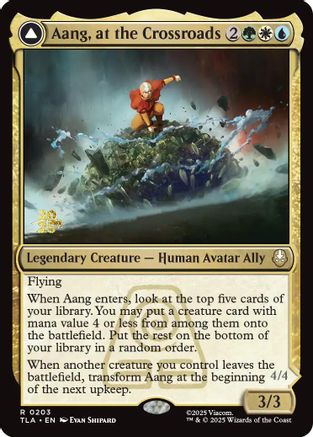 Aang, at the Crossroads // Aang, Destined Savior (Prerelease) (203) Foil - Avatar: The Last Airbender