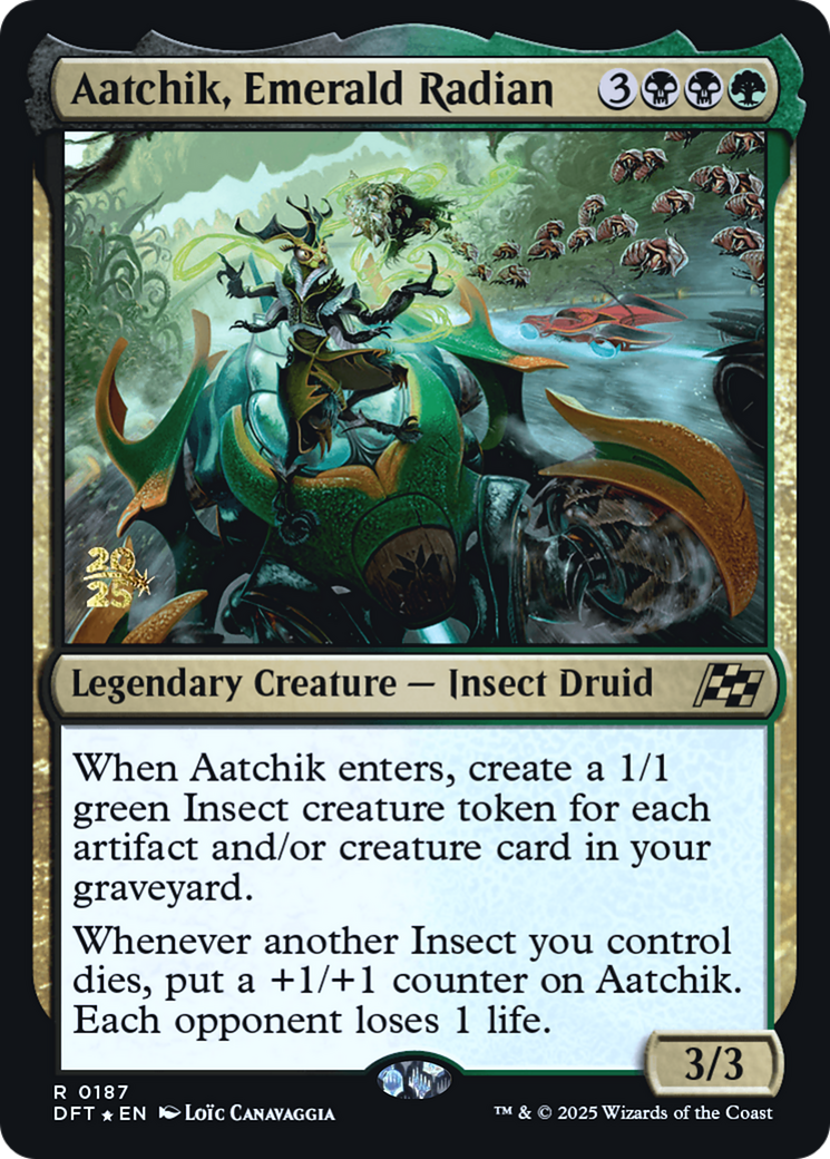 Aatchik, Emerald Radian (Prerelease) (187) Foil - Aetherdrift