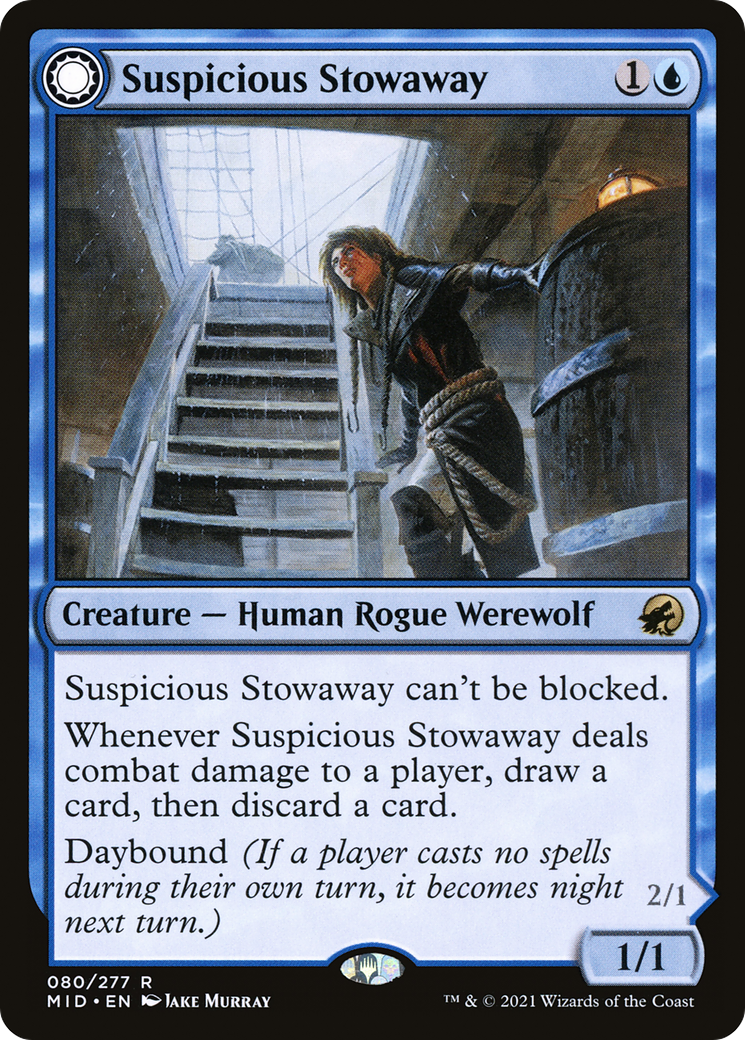Suspicious Stowaway // Seafaring Werewolf [Innistrad: Midnight Hunt] Foil