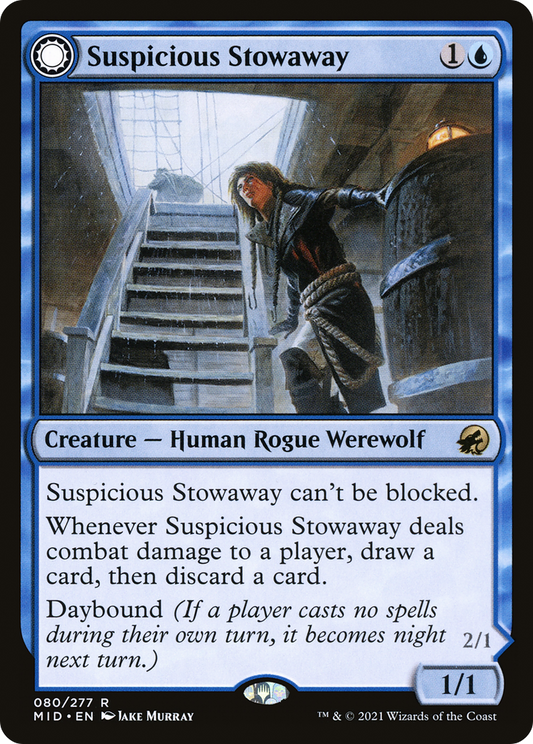 Suspicious Stowaway // Seafaring Werewolf [Innistrad: Midnight Hunt] Foil