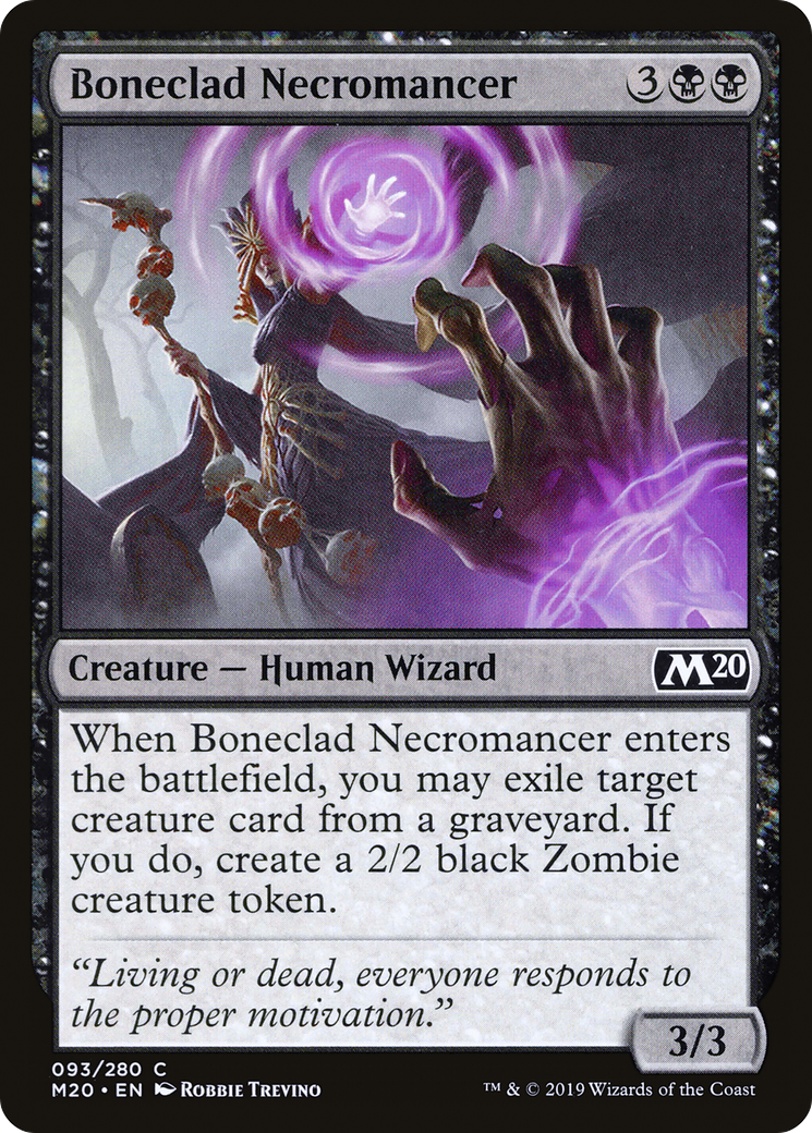 Boneclad Necromancer (093) Foil - Core Set 2020