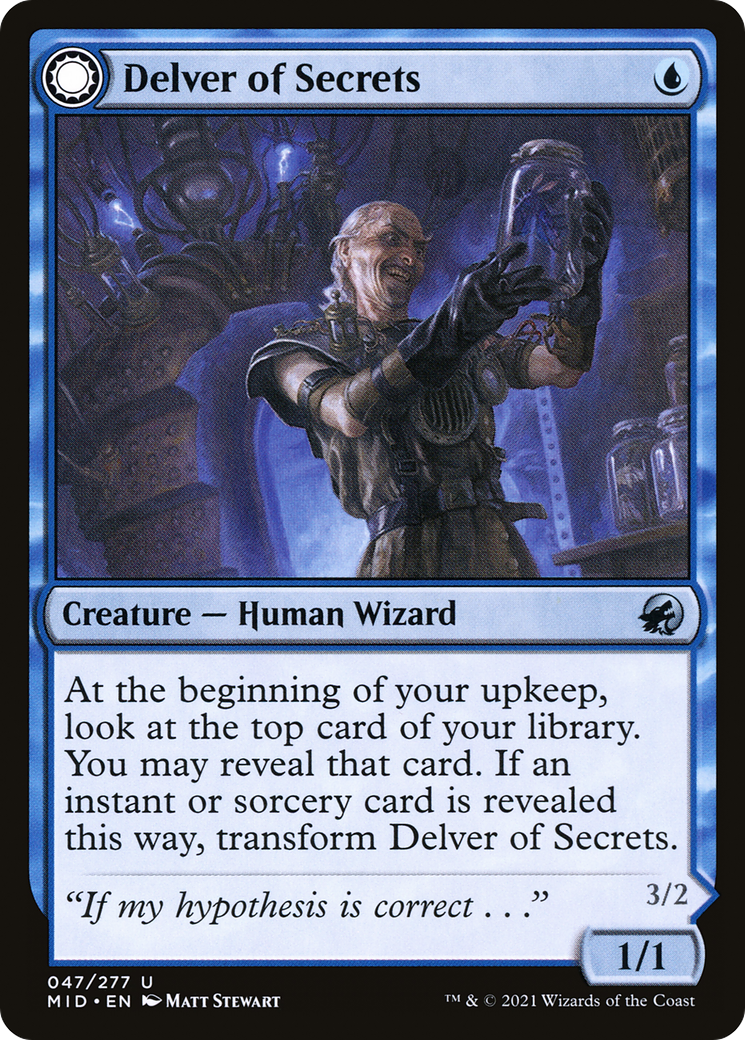 Delver of Secrets // Insectile Aberration (047) Foil - Innistrad: Midnight Hunt