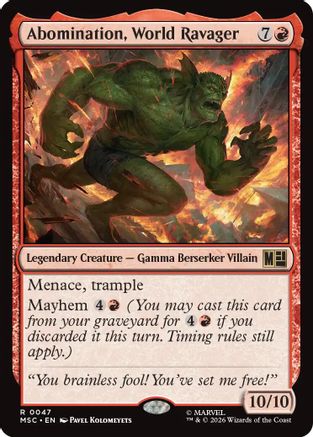 Abomination, World Ravager (047) - Commander: Marvel Super Heroes