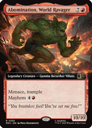 Abomination, World Ravager (Extended Art) (355) - Commander: Marvel Super Heroes