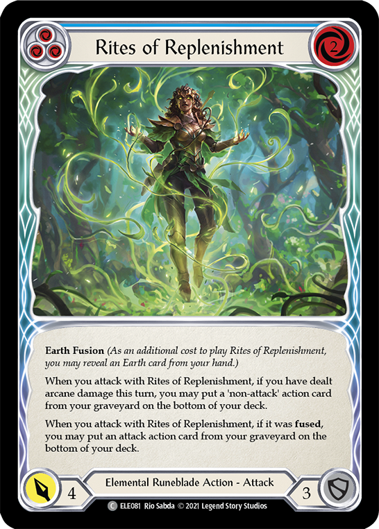 Rites of Replenishment (Blue) [ELE081] (Tales of Aria)  1st Edition Rainbow Foil | Silver Goblin