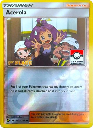 Acerola (League Challenge) [1st Place] (112a) Reverse Holofoil - League & Championship Cards