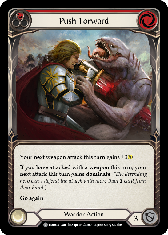 Push Forward (Red) [BOL030] (Monarch Boltyn Blitz Deck) | Silver Goblin