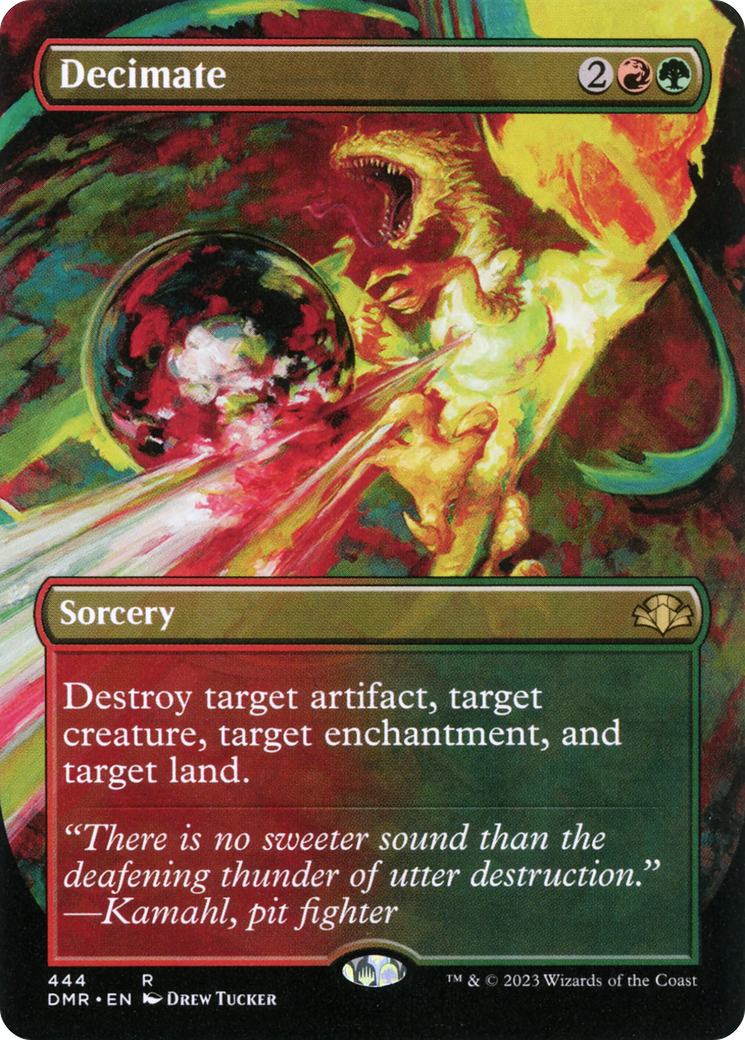 Decimate (Borderless Alternate Art) [Dominaria Remastered] Foil