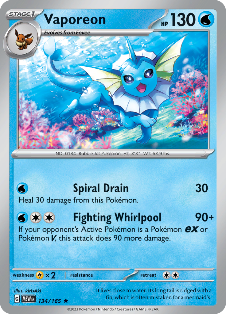 Vaporeon (134/165) [Scarlet & Violet: 151] | Silver Goblin