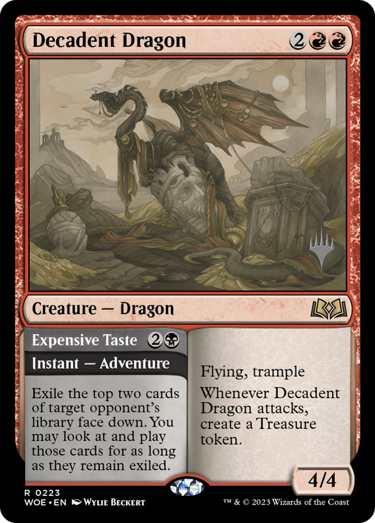 Decadent Dragon // Expensive Taste (223p) - Wilds of Eldraine Promos