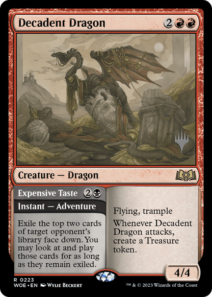 Decadent Dragon // Expensive Taste (223p) - Wilds of Eldraine Promos