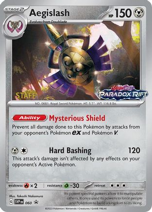 Aegislash (Prerelease) [Staff] (60) Holofoil - Black Star Promos