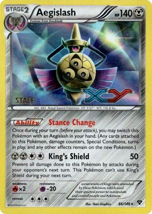 Aegislash (Prerelease) [Staff] (86) Holofoil - Black Star Promos