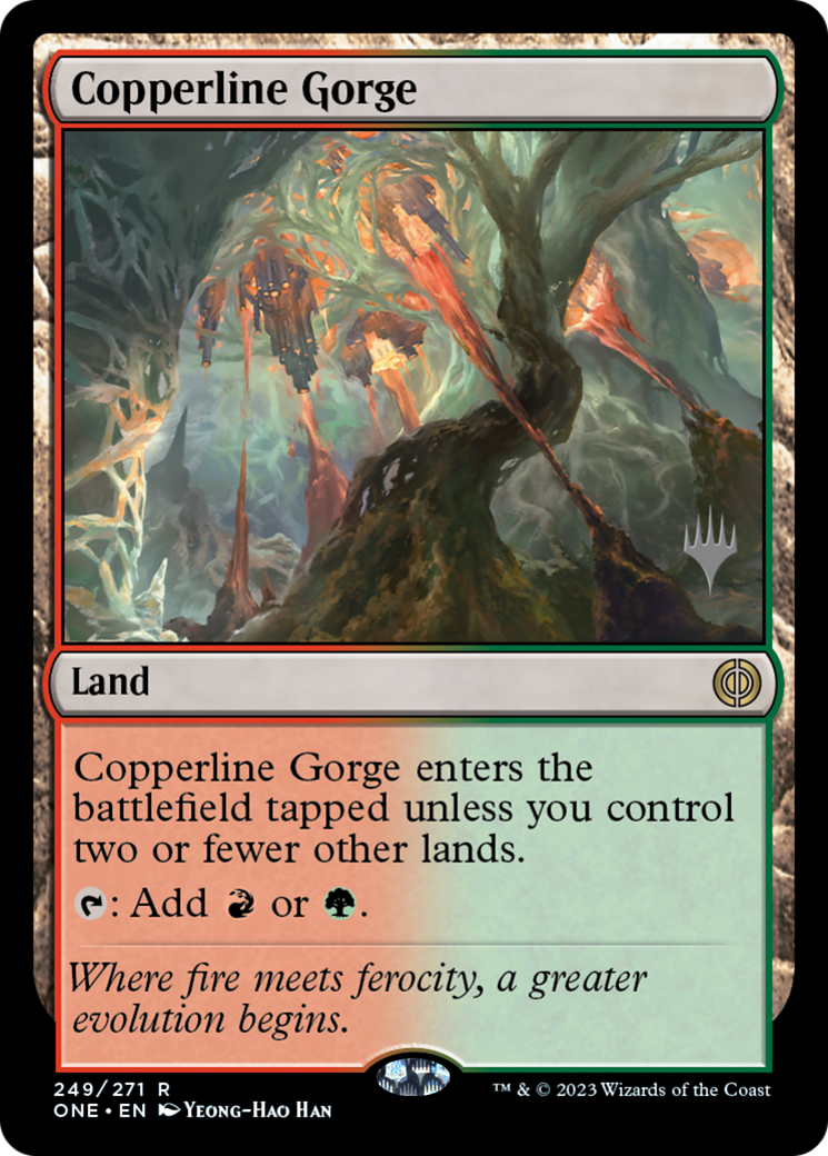Copperline Gorge (249p) - Phyrexia: All Will Be One Promos
