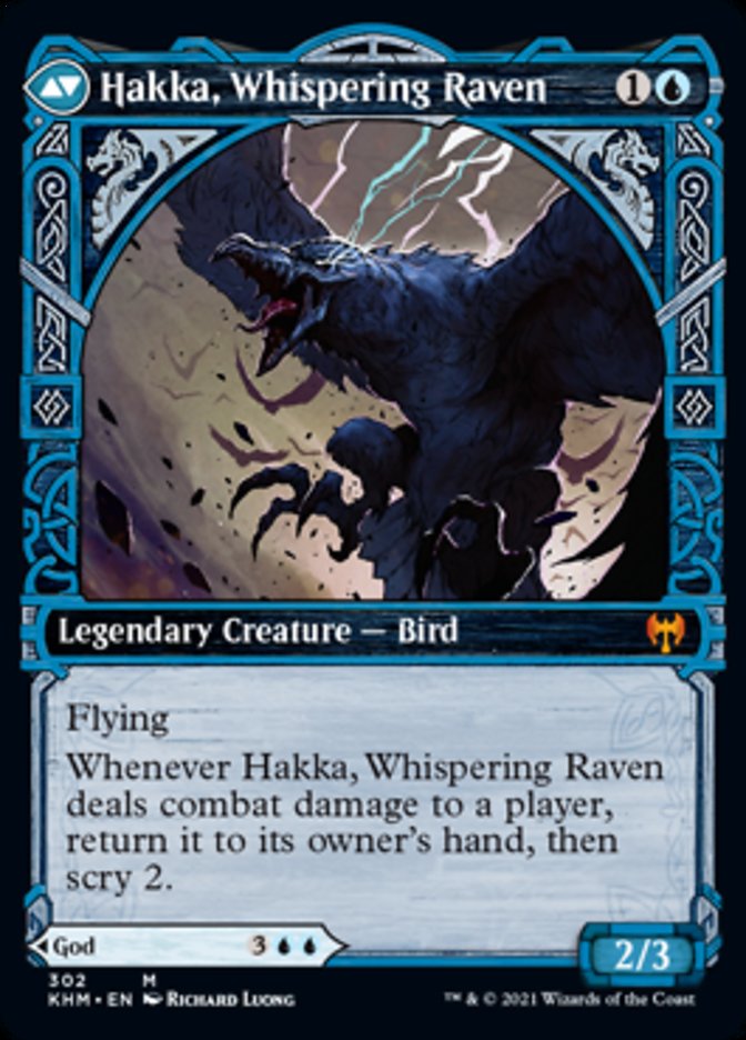 Alrund, God of the Cosmos // Hakka, Whispering Raven (Showcase) (302) Foil - Kaldheim