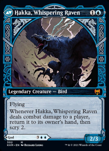 Alrund, God of the Cosmos // Hakka, Whispering Raven (Showcase) (302) Foil - Kaldheim