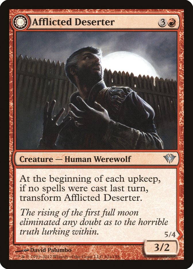 Afflicted Deserter // Werewolf Ransacker (081) - Dark Ascension Foil