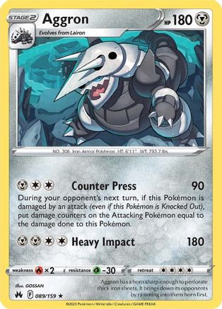 Aggron (89) Reverse Holofoil - Crown Zenith