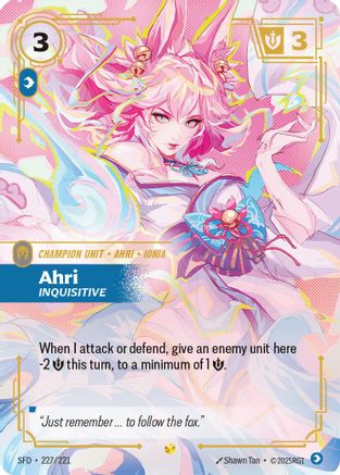 Ahri – Inquisitive (Overnumbered) (227) Foil - Spiritforged