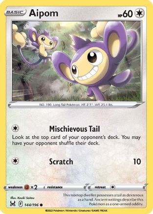 Aipom (144) Reverse Holofoil - Lost Origin