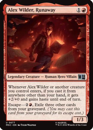 Alex Wilder, Runaway (677) - Commander: Marvel Super Heroes