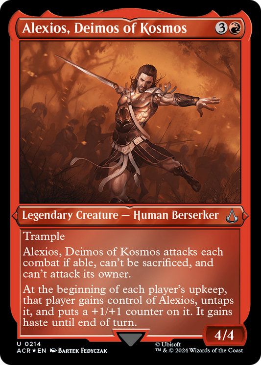 Alexios, Deimos of Kosmos (214) Etched Foil - Assassin's Creed