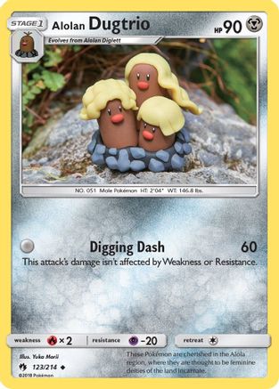Alolan Dugtrio (123) Reverse Holofoil - Lost Thunder
