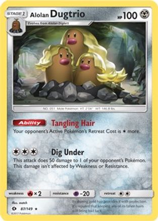 Alolan Dugtrio (Cosmos Holo) (Blister Exclusive) (87) Holofoil - Sun & Moon