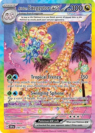 Alolan Exeggutor ex (Alternate Full Art) (242) Holofoil - Surging Sparks