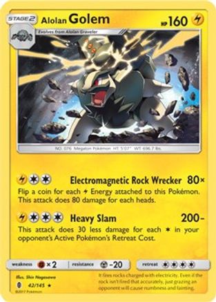 Alolan Golem (Cosmos Holo) (Blister Exclusive) (42) Holofoil - Guardians Rising