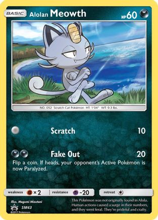 Alolan Meowth (SM43) Holofoil - Black Star Promos