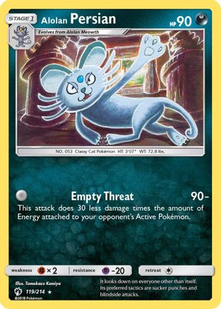 Alolan Persian (119) - Lost Thunder