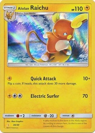 Alolan Raichu (30) Holofoil - Trainer Kit: Lycanroc & Alolan Raichu