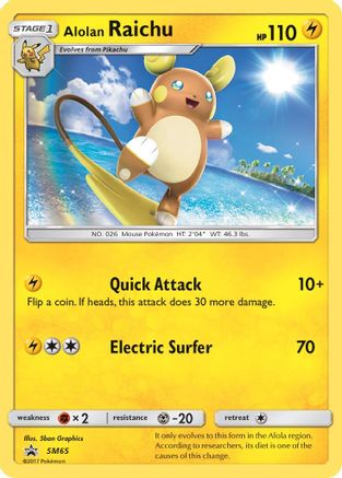 Alolan Raichu (SM65) Holofoil - Black Star Promos