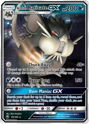 Alolan Raticate GX (85) Holofoil - Celestial Storm