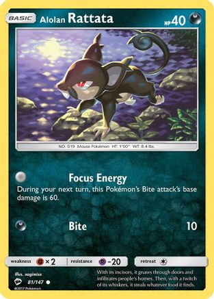 Alolan Rattata (81) Reverse Holofoil - Burning Shadows