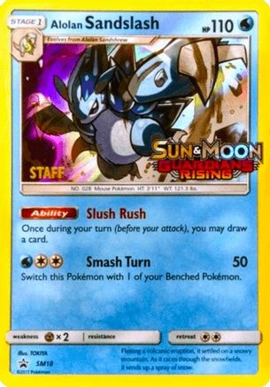 Alolan Sandslash (Prerelease) [Staff] (SM18) Holofoil - Black Star Promos