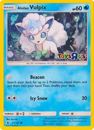 Alolan Vulpix (Toys R Us Promo) (21) Holofoil - Miscellaneous Cards & Products