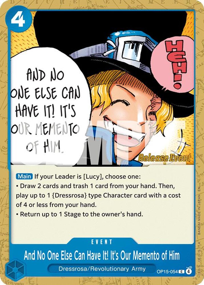 And No One Else Can Have It! It's Our Memento of Him (OP15-054) Release Event Cards