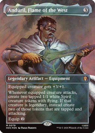 Anduril, Flame of the West (Borderless) (079) Surge Foil - The Hobbit: Eternal-Legal
