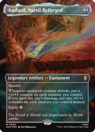 Anduril, Narsil Reforged (Borderless) (080) Surge Foil - The Hobbit: Eternal-Legal
