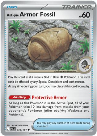 Antique Armor Fossil (72) Reverse Holofoil - Pitch Black