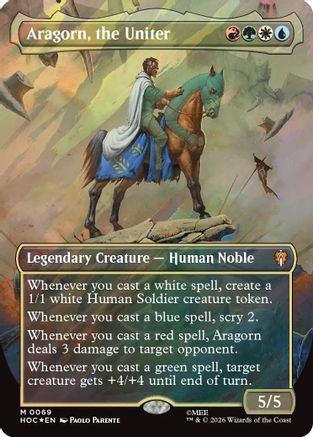 Aragorn, the Uniter (Borderless) (069) Surge Foil - The Hobbit: Eternal-Legal